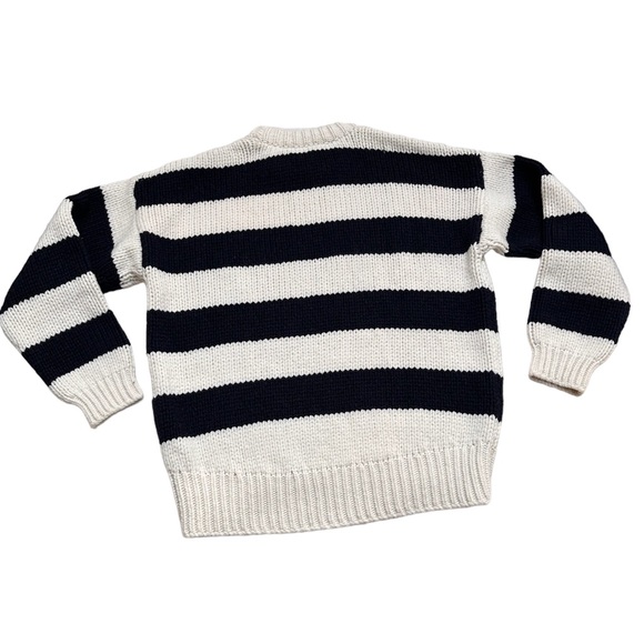 NWT Frame Women's Oversized Navy and Cream Striped Merino Wool Jumper sz S - Picture 4 of 7
